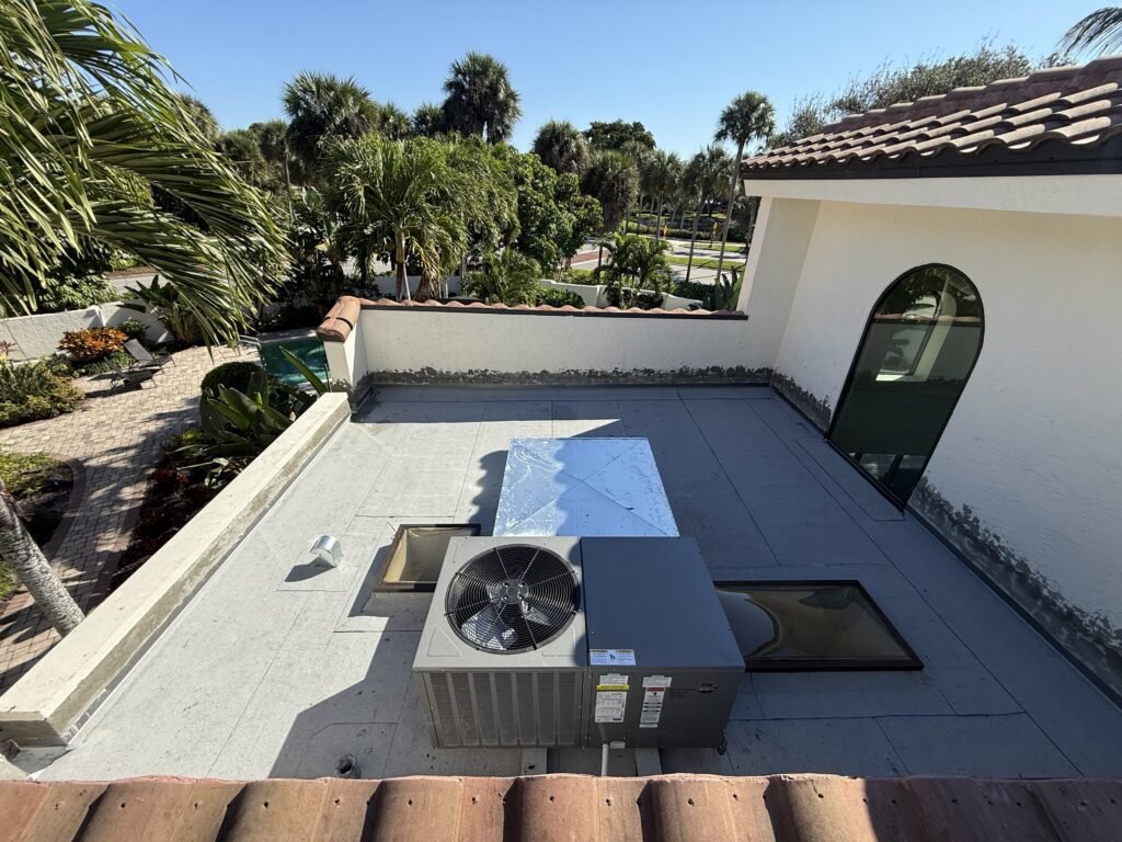 Flat roof project by Glades Roofing & Restoration in Naples, Florida
