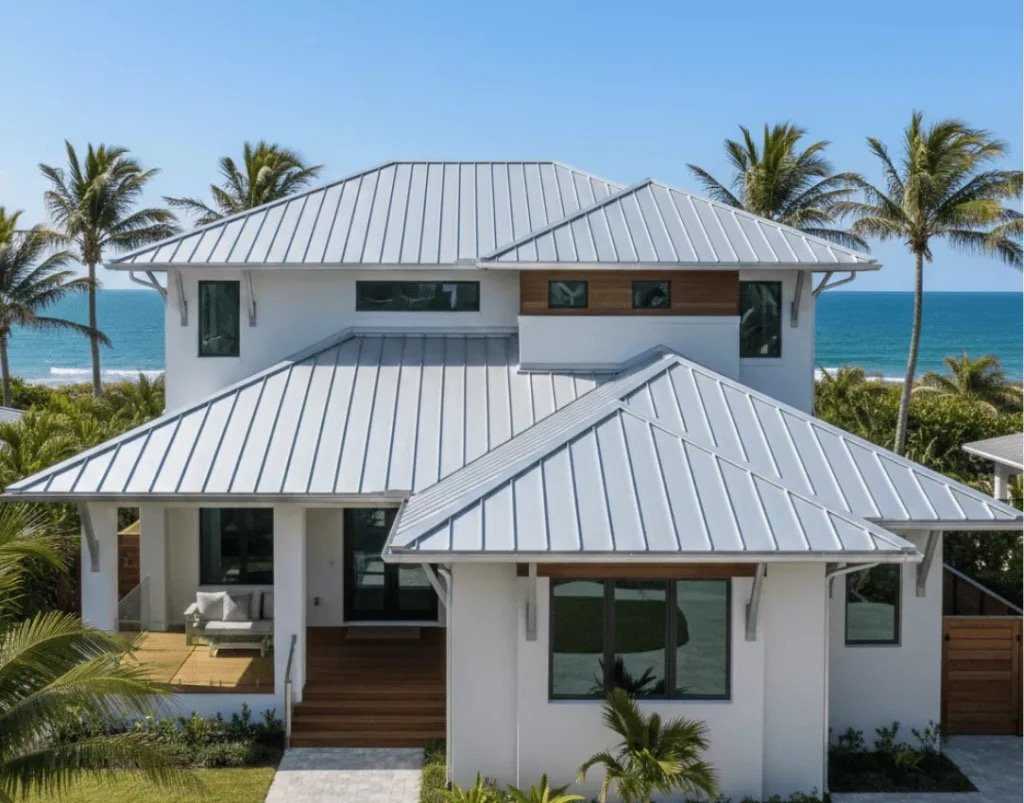 Metal roof on a coastal home in Naples, FL